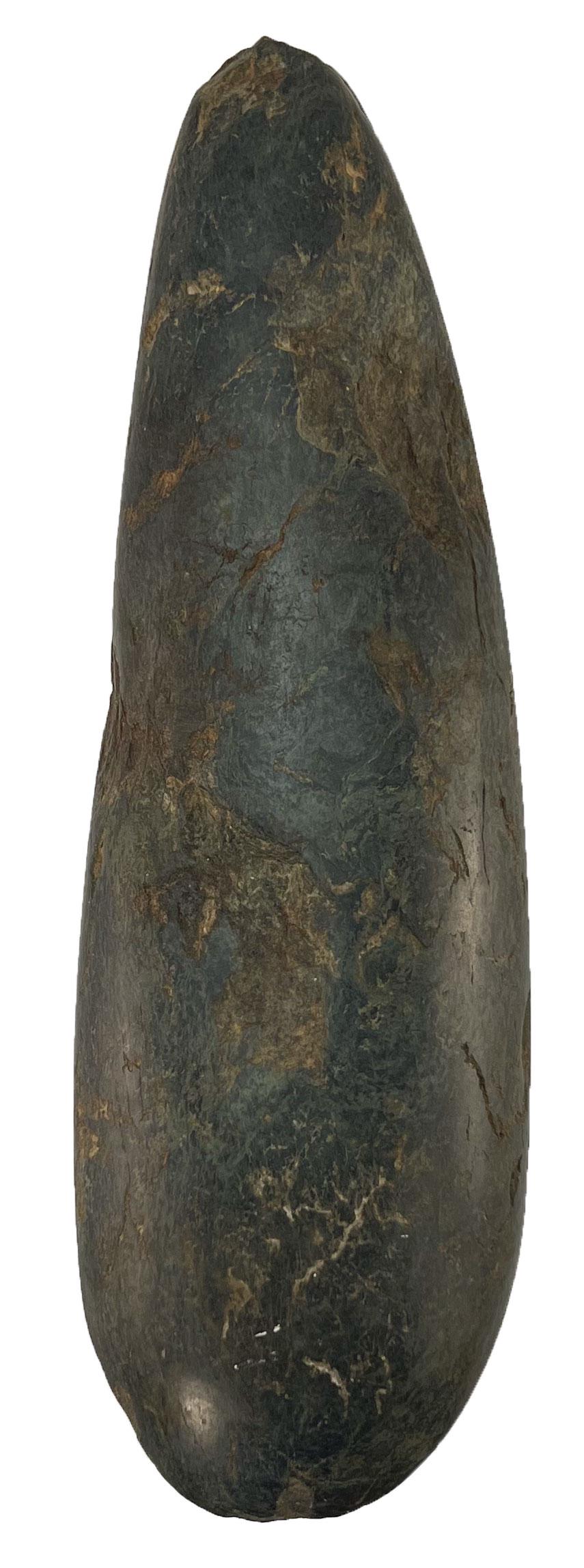 11 1/2" Mayan Celt. MX. Jadeite. A few dings and scuffs, but impressive: 11 1/2" Mayan Celt. MX. Jadeite. A few dings and scuffs, but an impressive Mayan piece