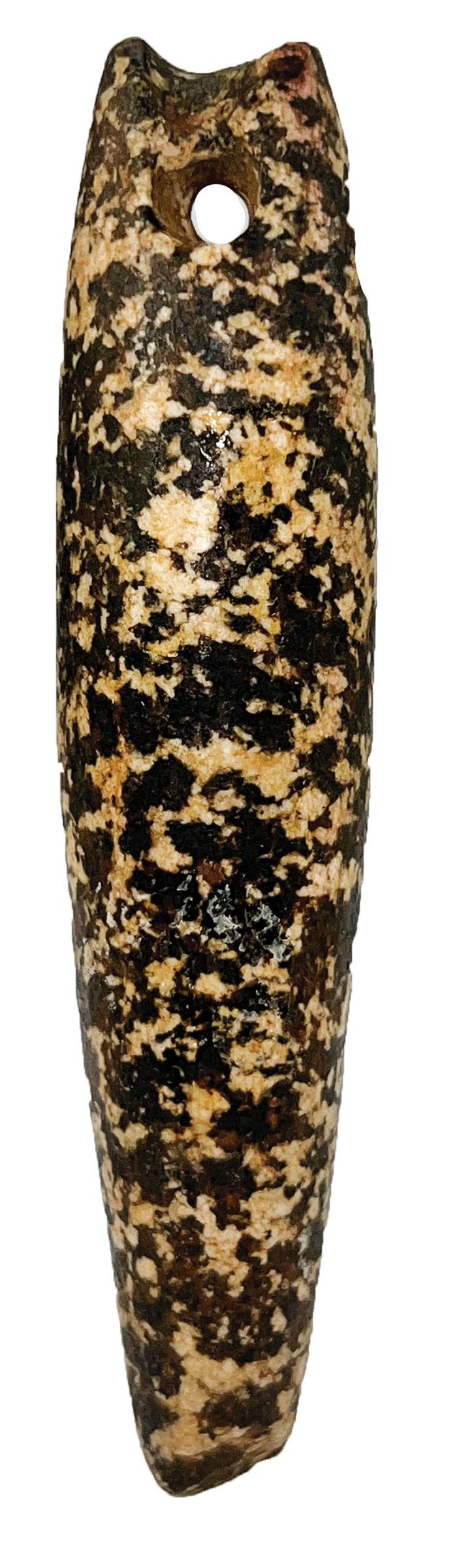 4 3/8" Drilled Plummet.  Rare style with Notched Top.  Mitch Lewis. (1 of 5)