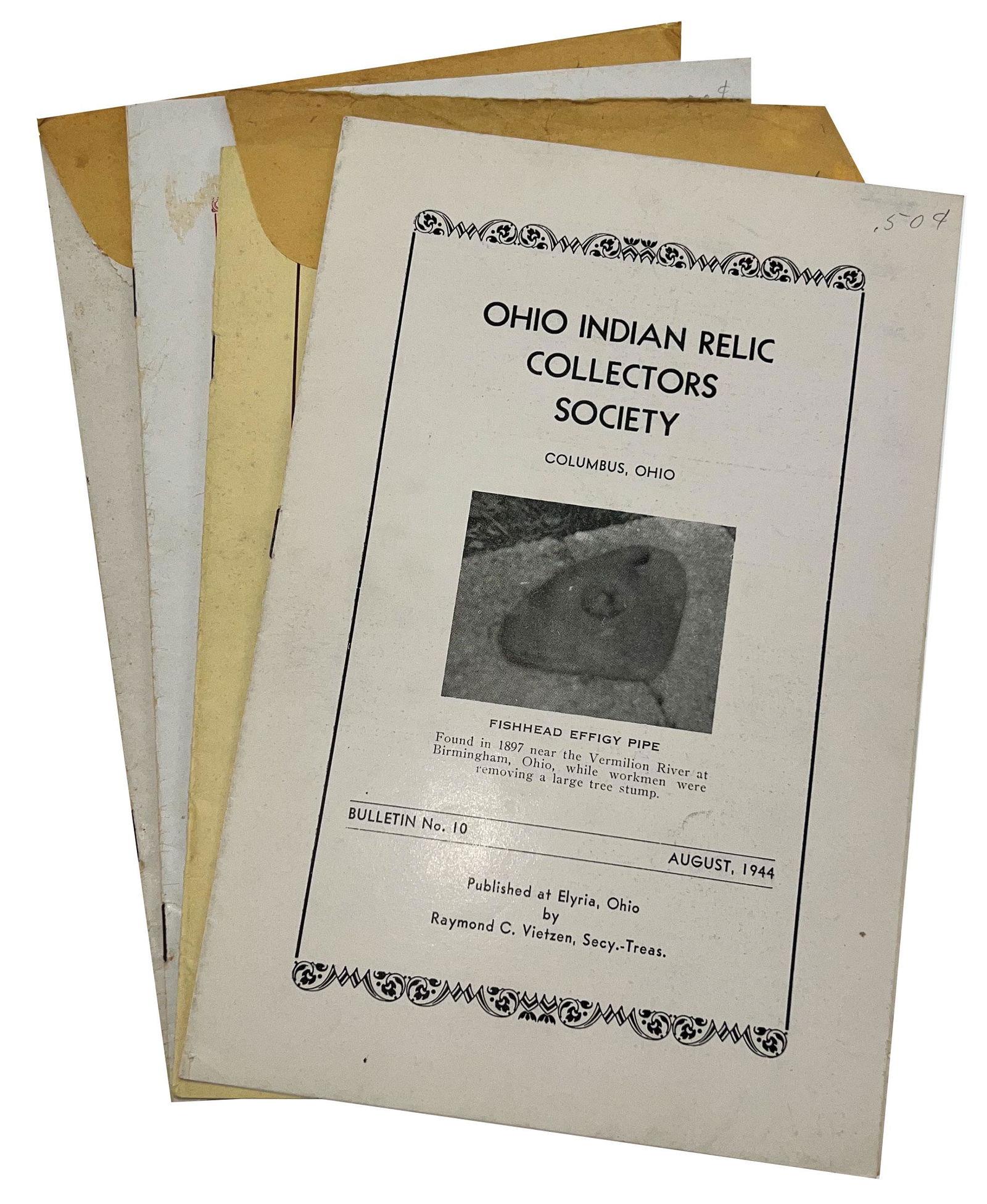 4 Issues of Ohio Indian Relics Collector Society:  August 1944-1945 (1 of 1)