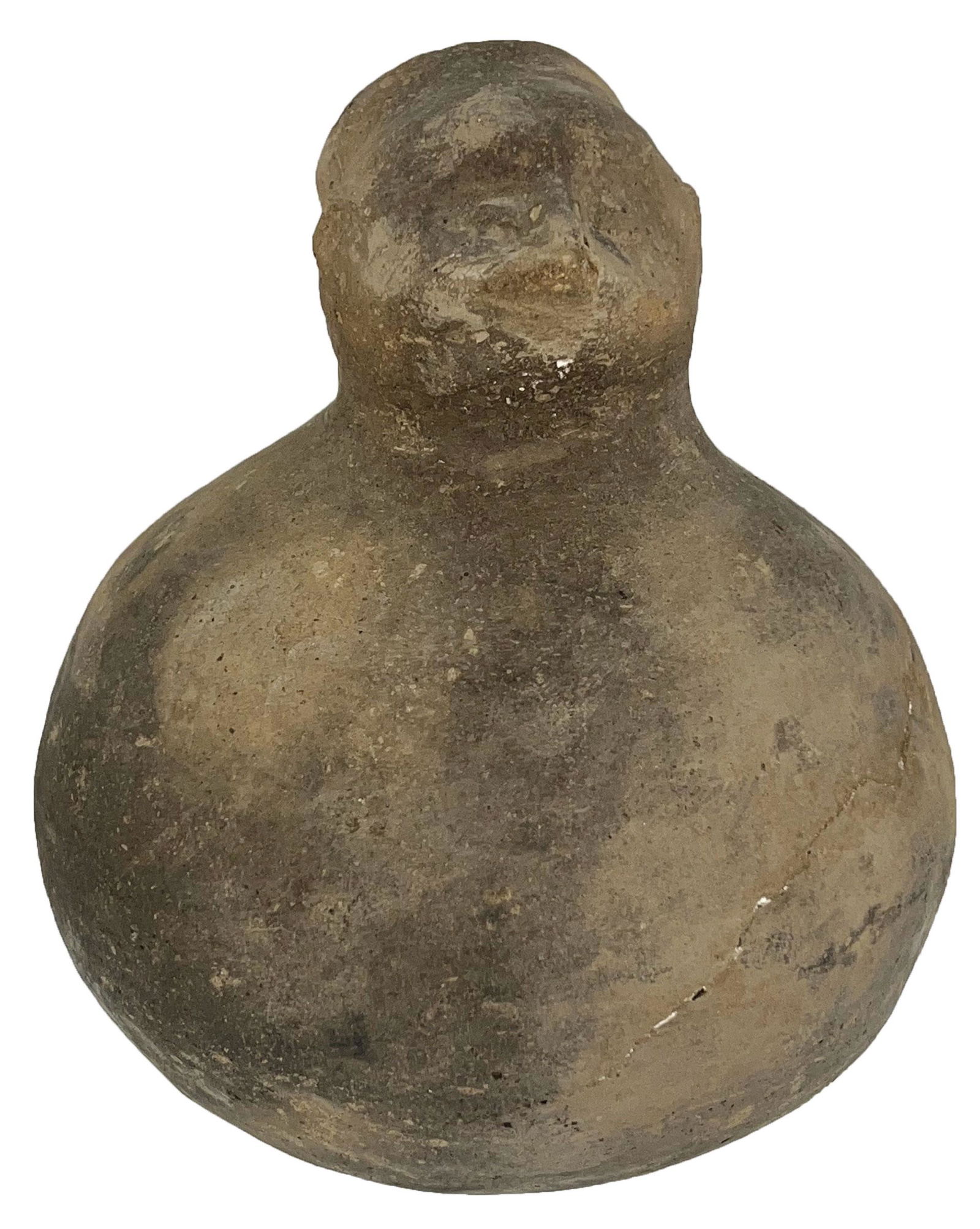 6 5/8" H.  Hooded Possum Effigy Bottle. AR.   Ex-Gray LaDassor (1968) (1 of 9)