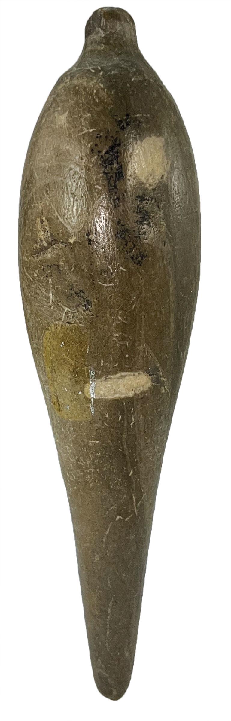 5 1/2" Charmstone.  CA.  Finely shaped with peg top.   Pictured (1 of 3)