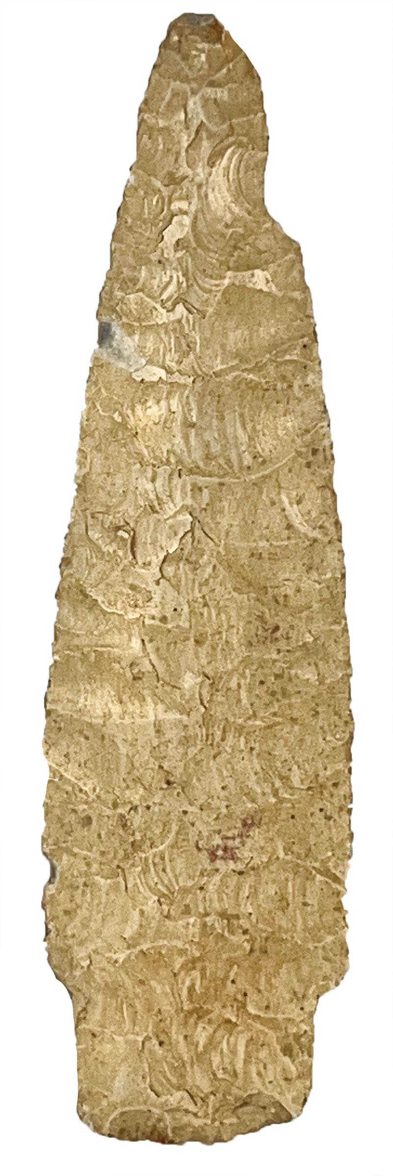 4 7/8" Scottsbluff.  TX.  Large, thin with wonderful flaking.  COA (1 of 3)