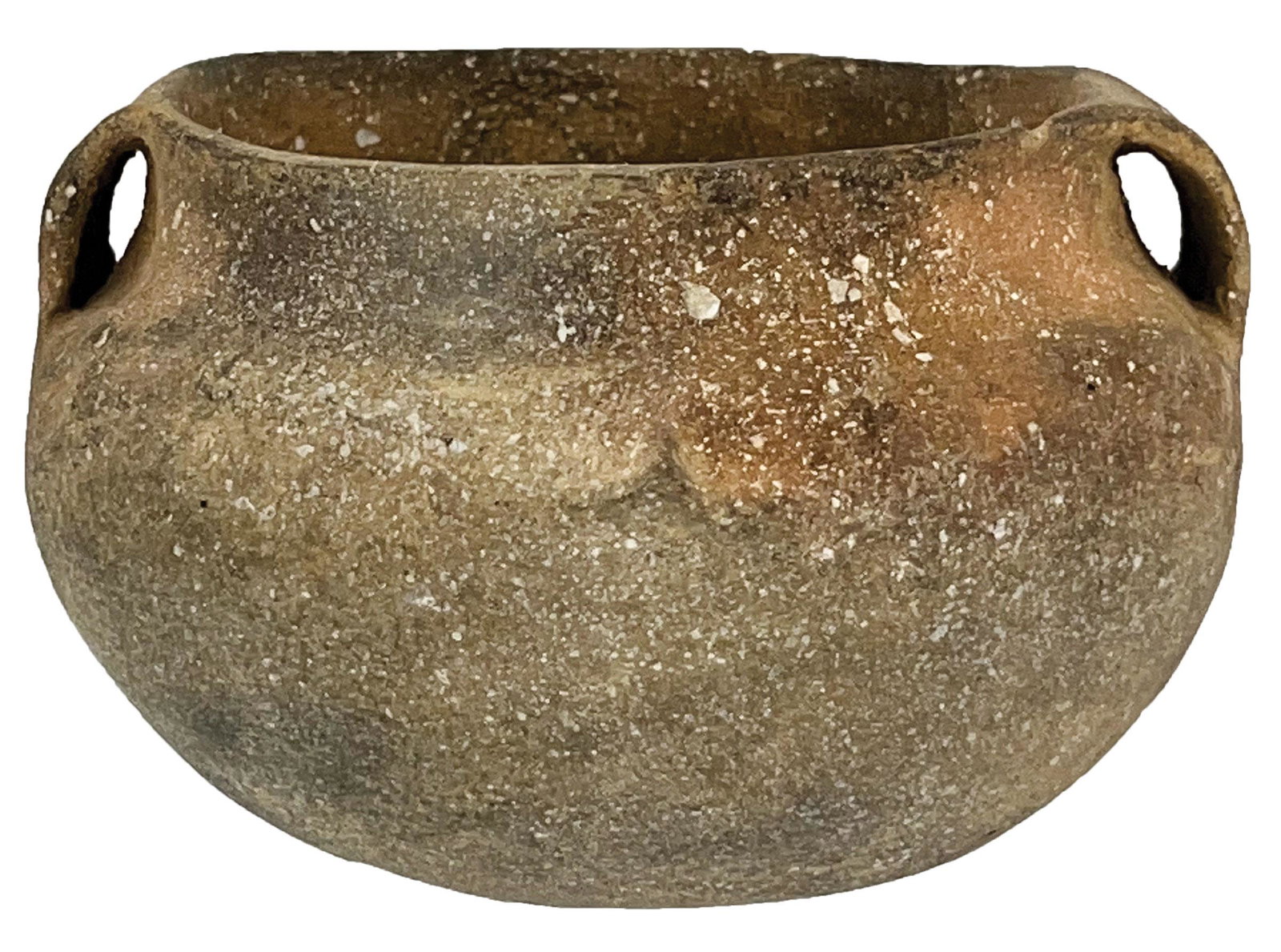 4 1/4" D. Strap Bowl with abstract bear nose, ears and tail.  TN. (1 of 8)