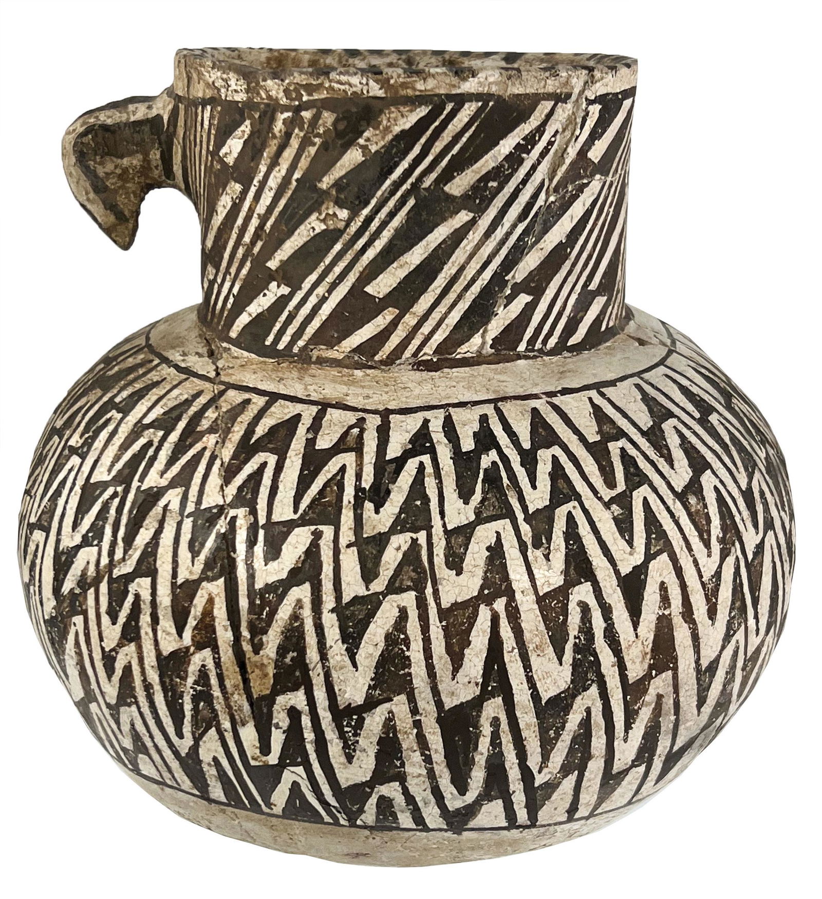 6 1/8" H. Anasazi Dog Head Jar.  AZ.  Fine condition.  Original paint (1 of 8)