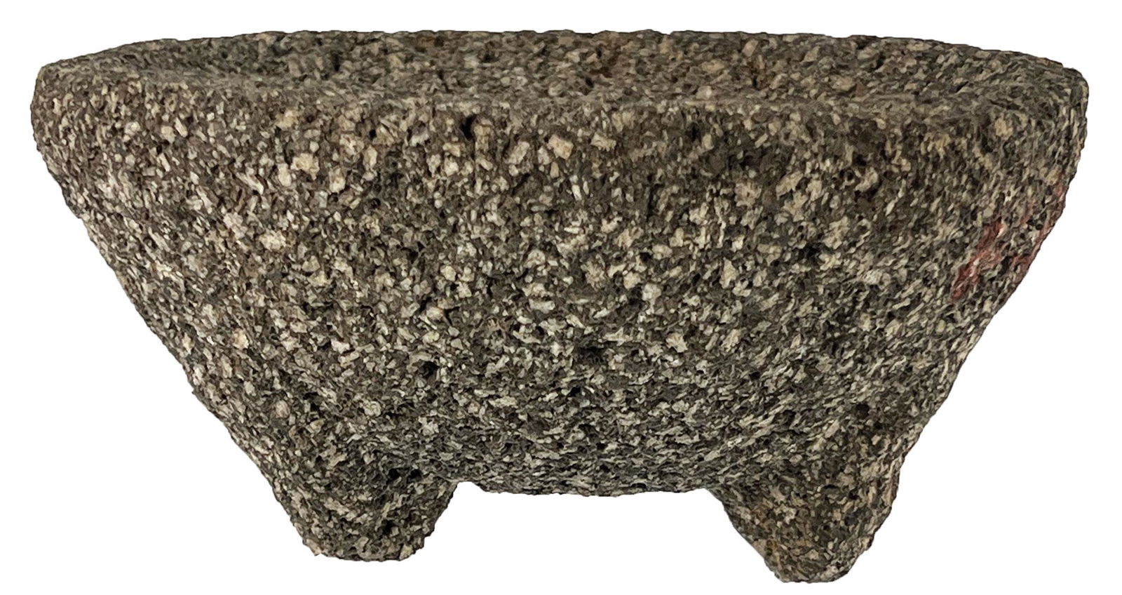 7 1/2" Three Leg Stone Bowl/Mortar.  Volcanic stone.   Mountjoy (1 of 5)