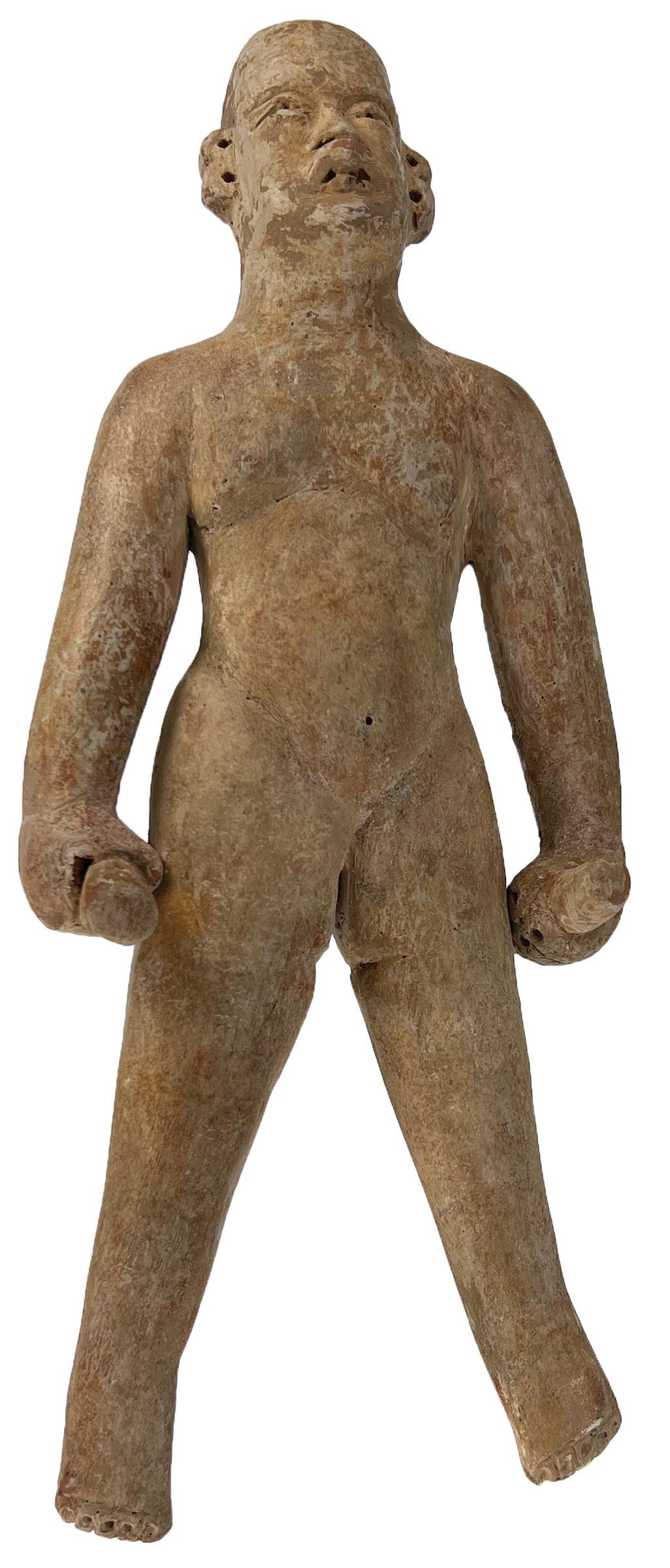 10 3/4" H. Olmec Figure.  Rare standing expression with detailed face. (1 of 5)