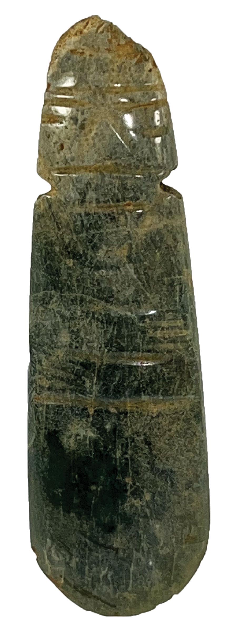 3 5/8" Costa Rican Axe-god.  Guanacaste-Nicoya region.   Jadeite. (1 of 2)