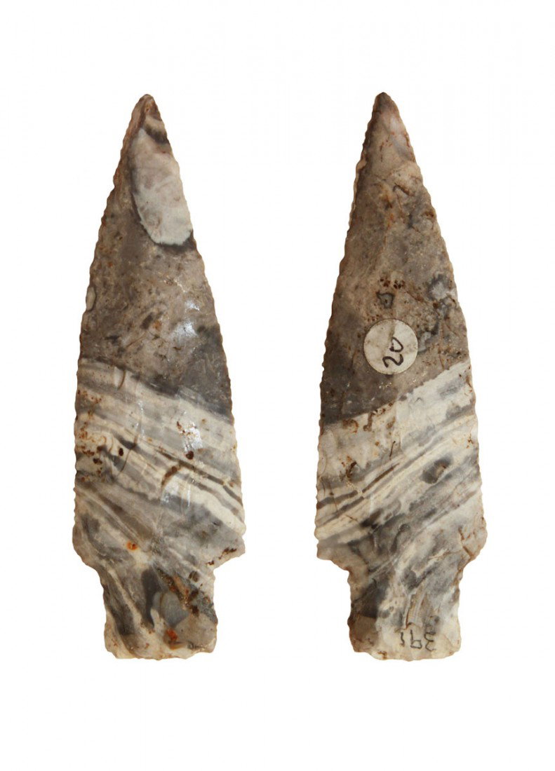 3 1/4" Apple Creek. Partain Paper: 3 1/4" Apple Creek. Striking Cotter Doloite piece. Perino-named type. Scott Co, MO. Partain Paper. Will be featured in the upcoming book, "Partain Relics"