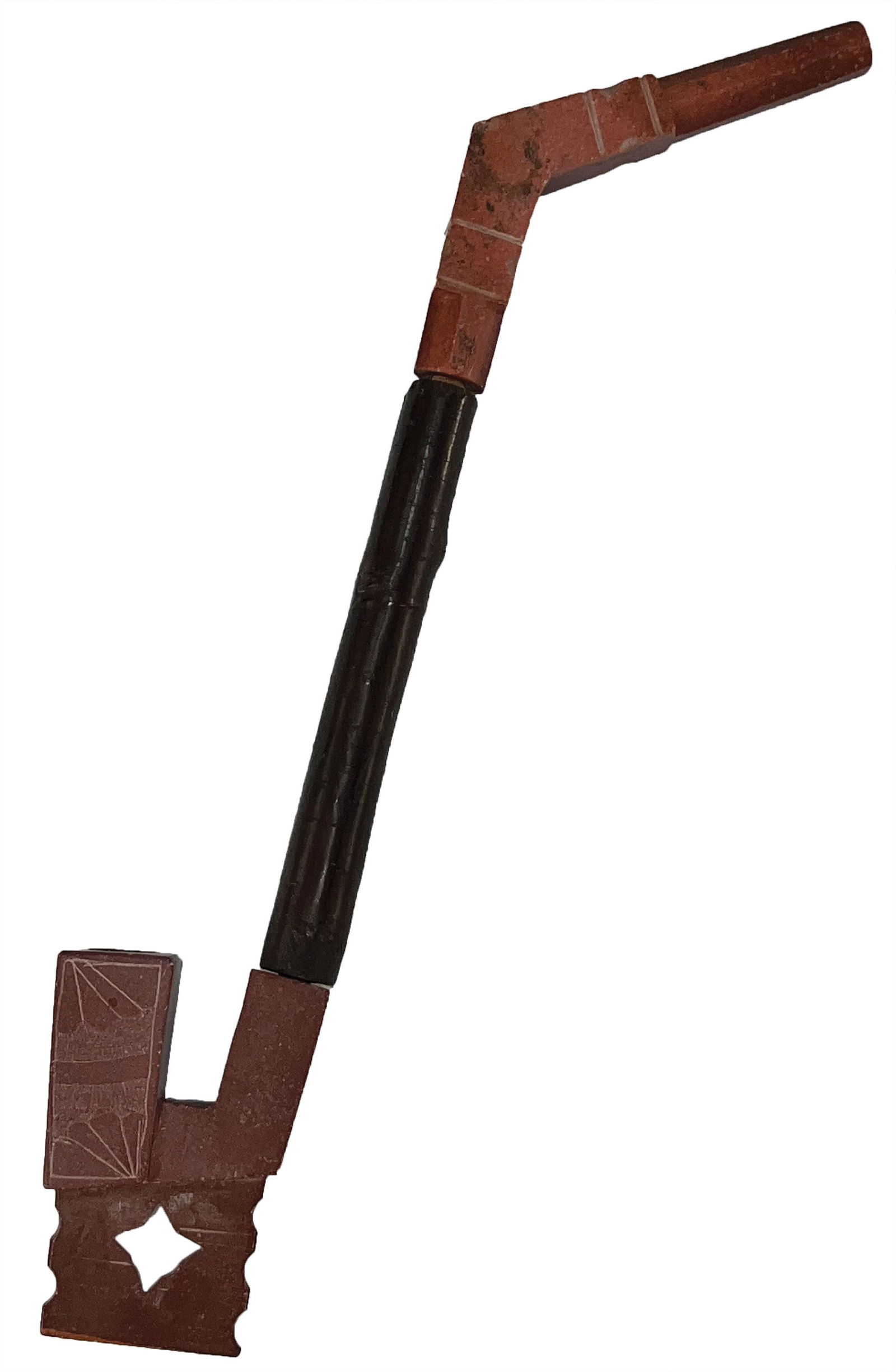 11 7/8" Mohawk Catlinite Pipe and Stem.    Motley COA (1 of 5)