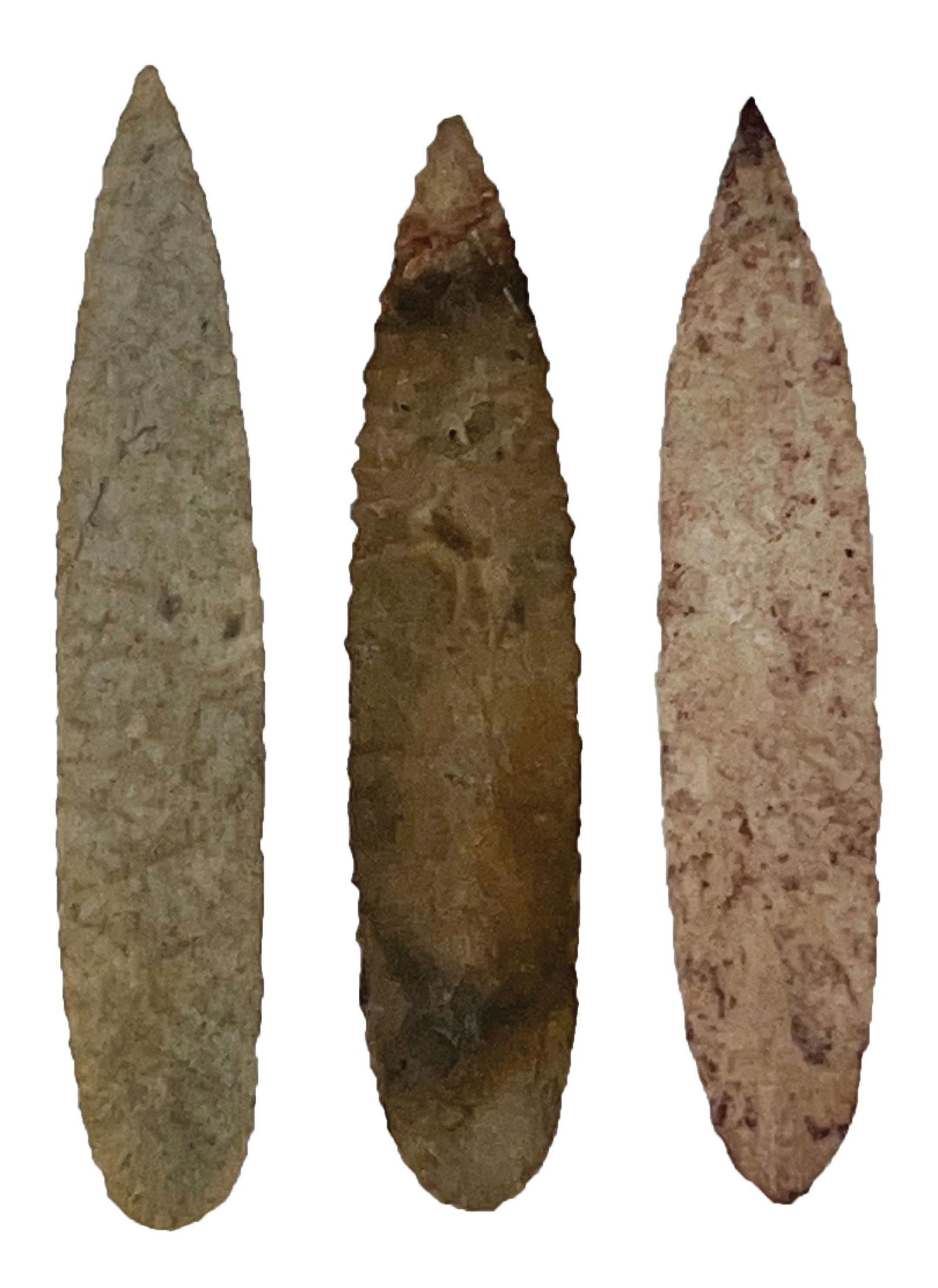 3 Willow Leaf Points.  From Townsend's Willow Leaf Frame. (1 of 3)