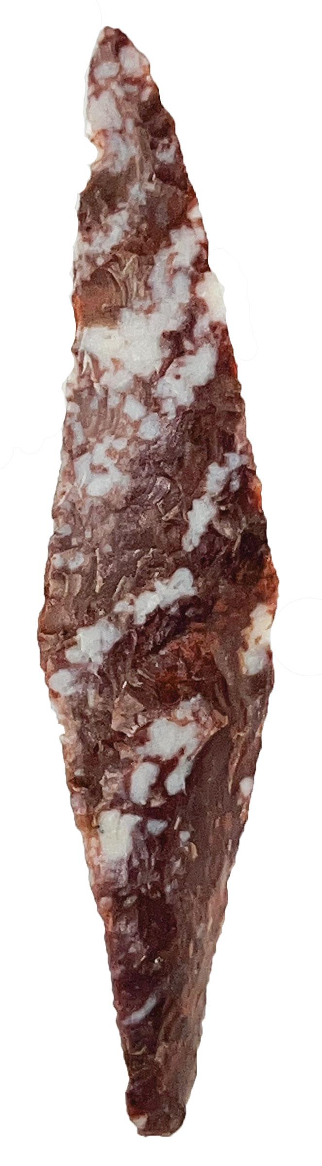 4 5/16" Harahay Knife.  Vivid "beefsteak" Alibates.   Kansas. (1 of 2)