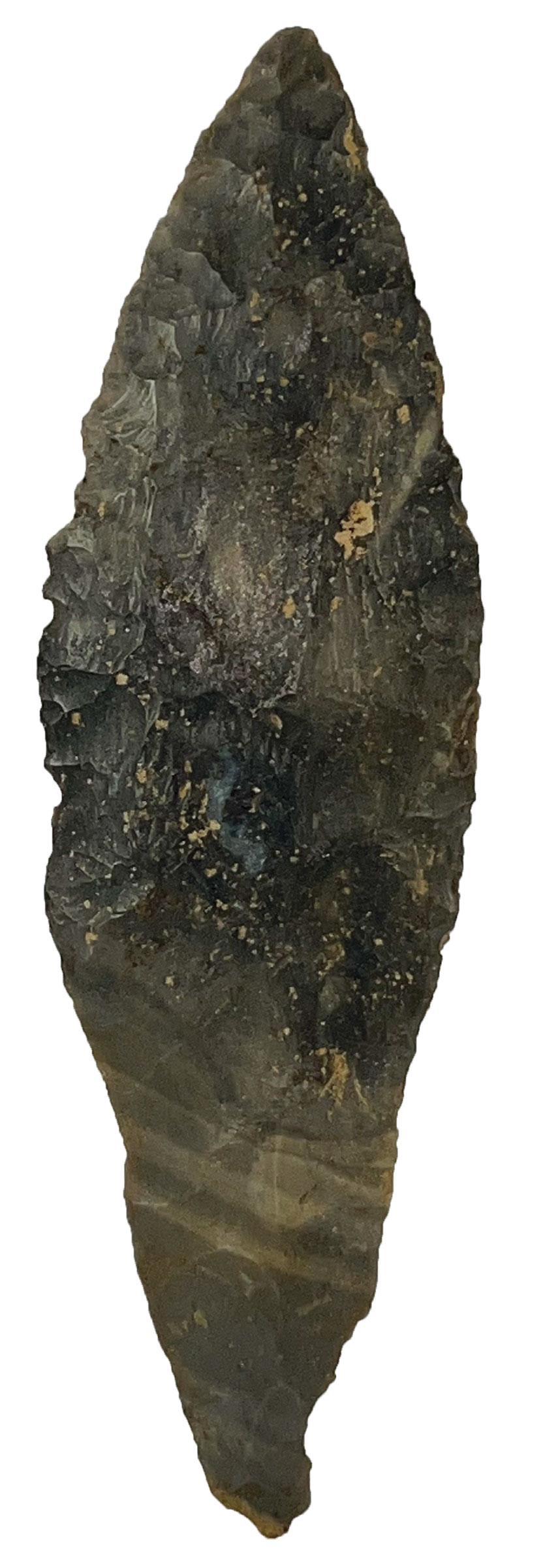 6 7/16" Fulton Turkeytail Knife.  Hornstone  Large old blade (1 of 2)