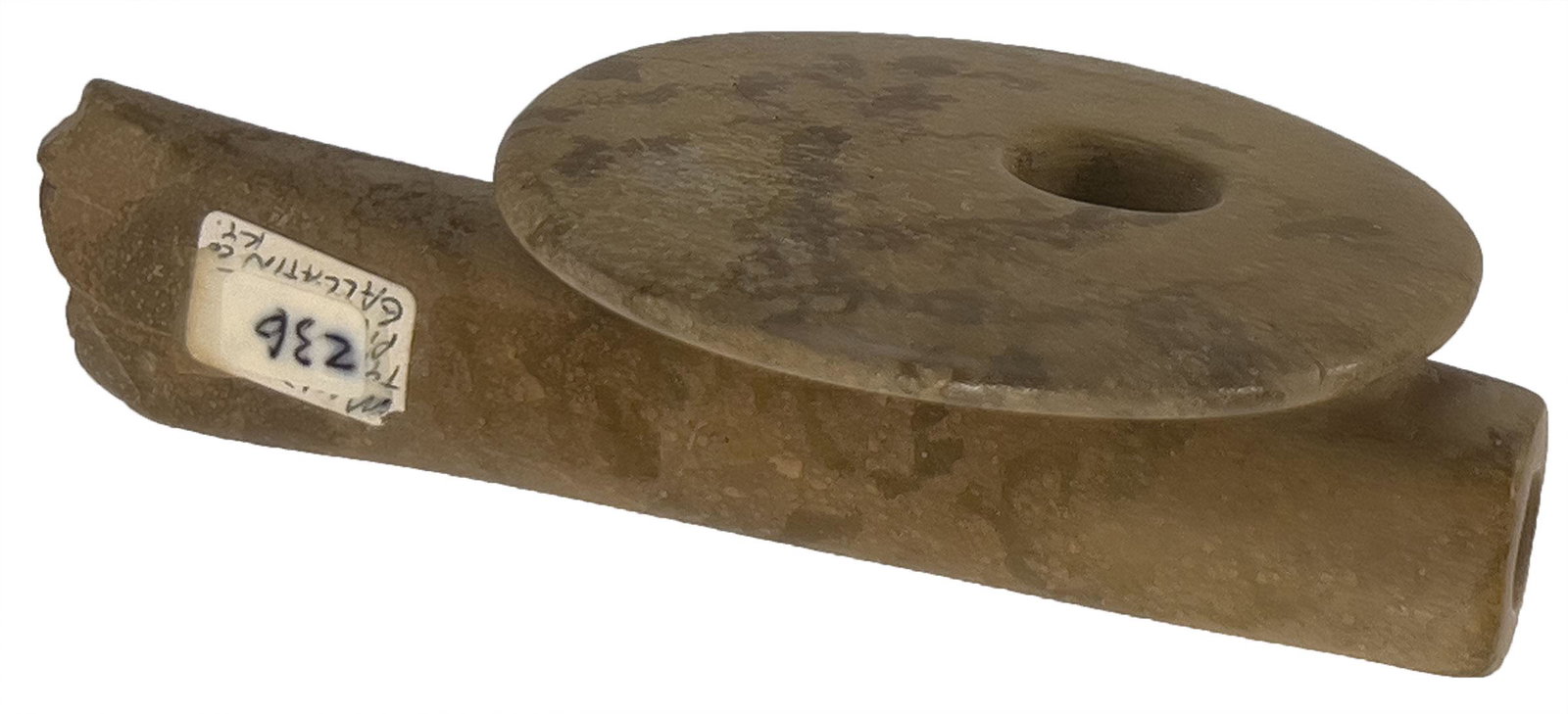 4 9/16" Disk Pipe.  Gallatin Co, KY.  Form of Pipestone. (1 of 6)