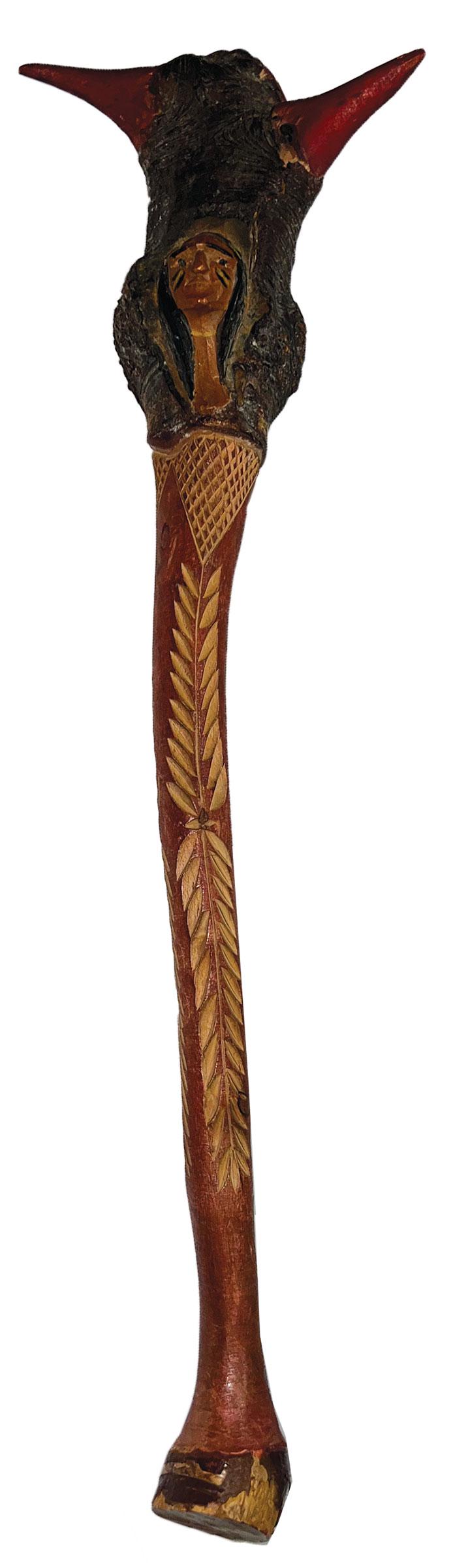 17 1/2" Penopscot Handcarved and Engraved Root Club.  Maine. (1 of 8)