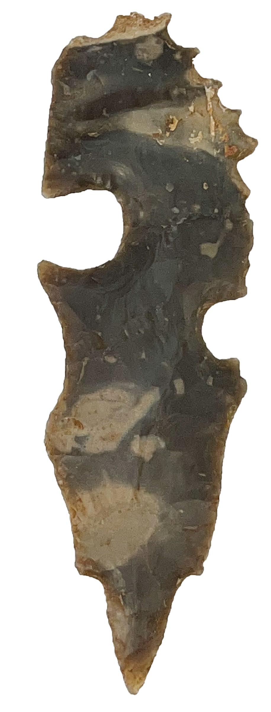 5 7/8" Mayan Eccentric.  MX.  Glossy gray nodular flint (1 of 2)