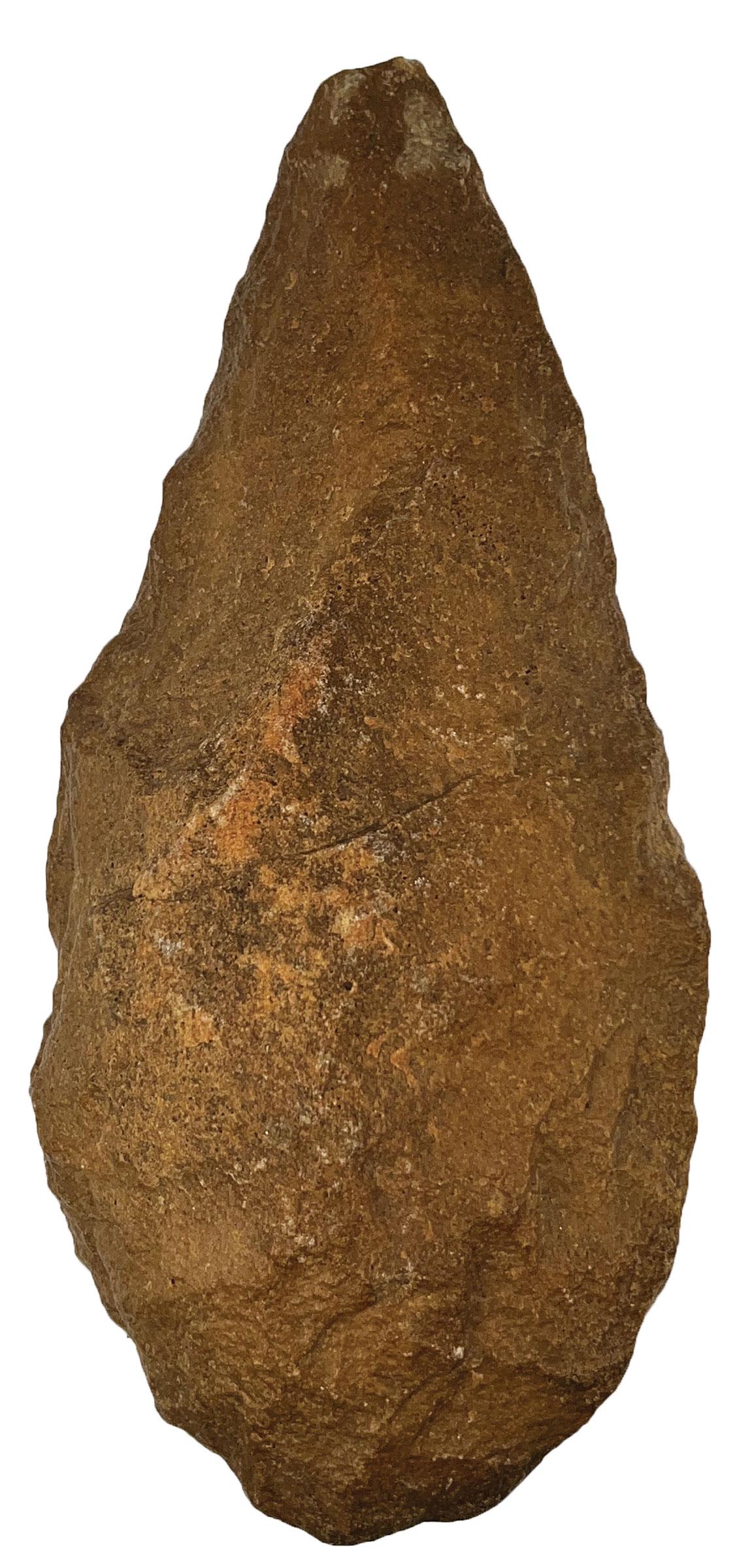 11 3/4" Acheulean Hand Axe.  N. Sahara.  Large quartz piece. (1 of 5)