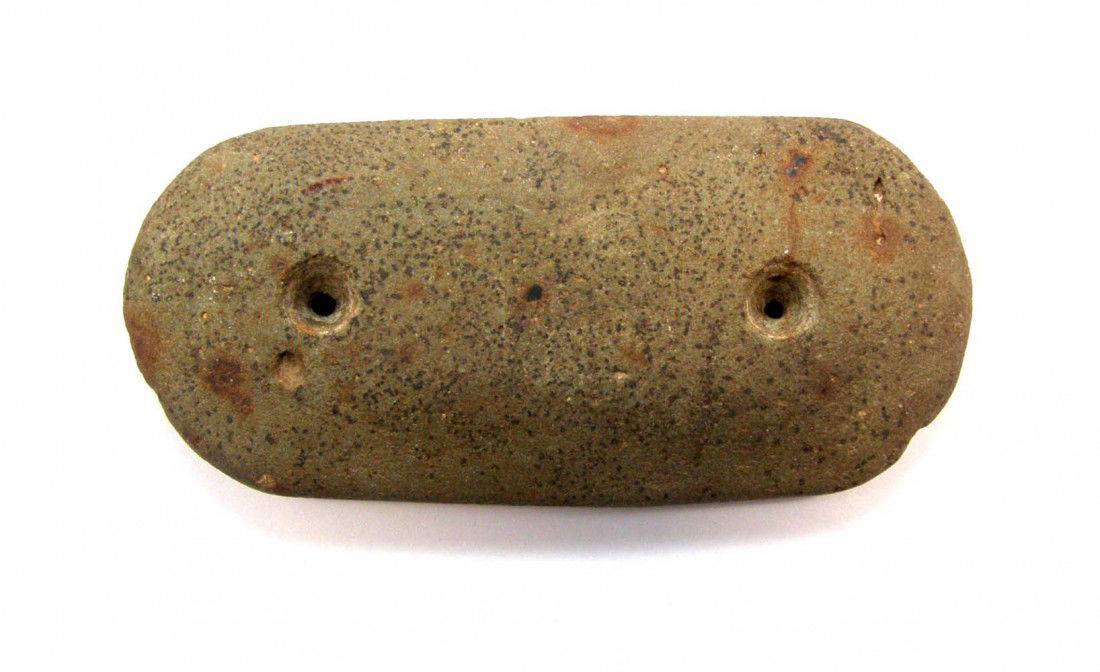 3 1/2" Green Hardstone Oval Gorget. Davis G7 COA: 3 1/2" Green Hardstone Oval Gorget. Brown Co, OH. Thin and well made. Davis G7 Paper