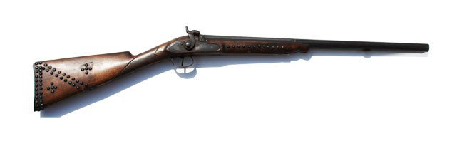 39" Early Indian Blanket Gun. Heavily Tacked: 39" Early Indian (1860-1880)Blanket Gun. Heavily Tacked. Hung in Dr. Mountjoy's office for years. Neat relic. We can ship this since it is an "antique firearm" Appropriate shipping costs will, of cour