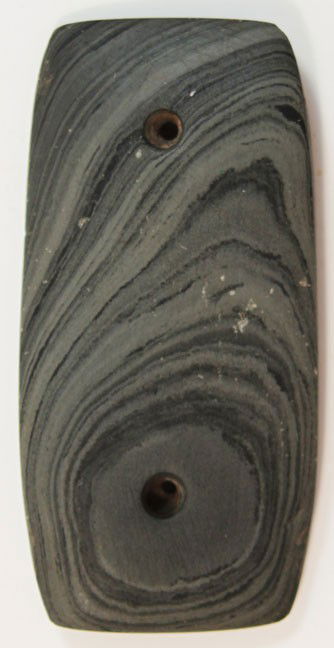 3" Rectangular Gorget. Darke Co, OH. Great bandin: 3" Rectangular Gorget. Darke Co, OH. Banded Slate. Great banding
