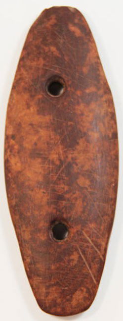 4 3/8" Gorget. Lamar Co, AL. Colorful Claystone: 4 3/8" Gorget. Lamar Co, AL. Colorful Claystone with engraving. Ex-Rick Weems