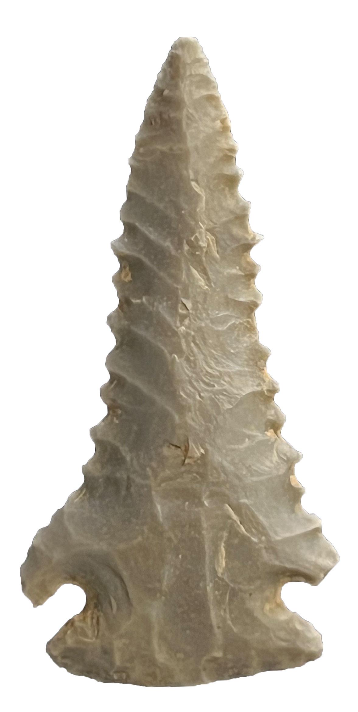 2 1/2" Pinetree.  Southern IN.  Hornstone.  Finely serrated.  Ex-Kevin Pipes (1 of 2)