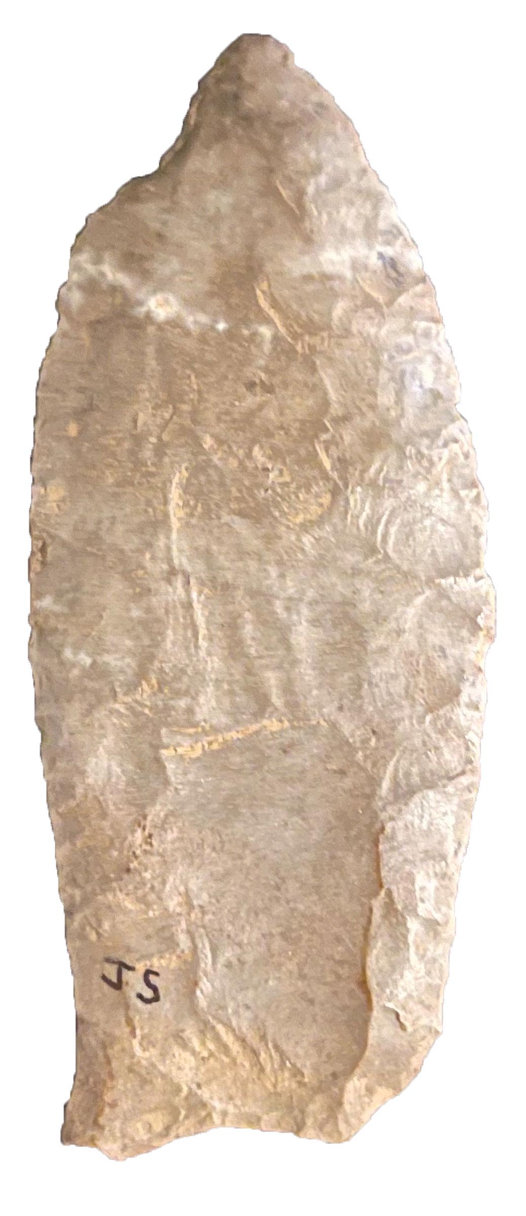 3 1/4" Ross Clovis.  OH.  Very thin (~.25" max).  Fluted on both sides with front having broad wide (1 of 2)