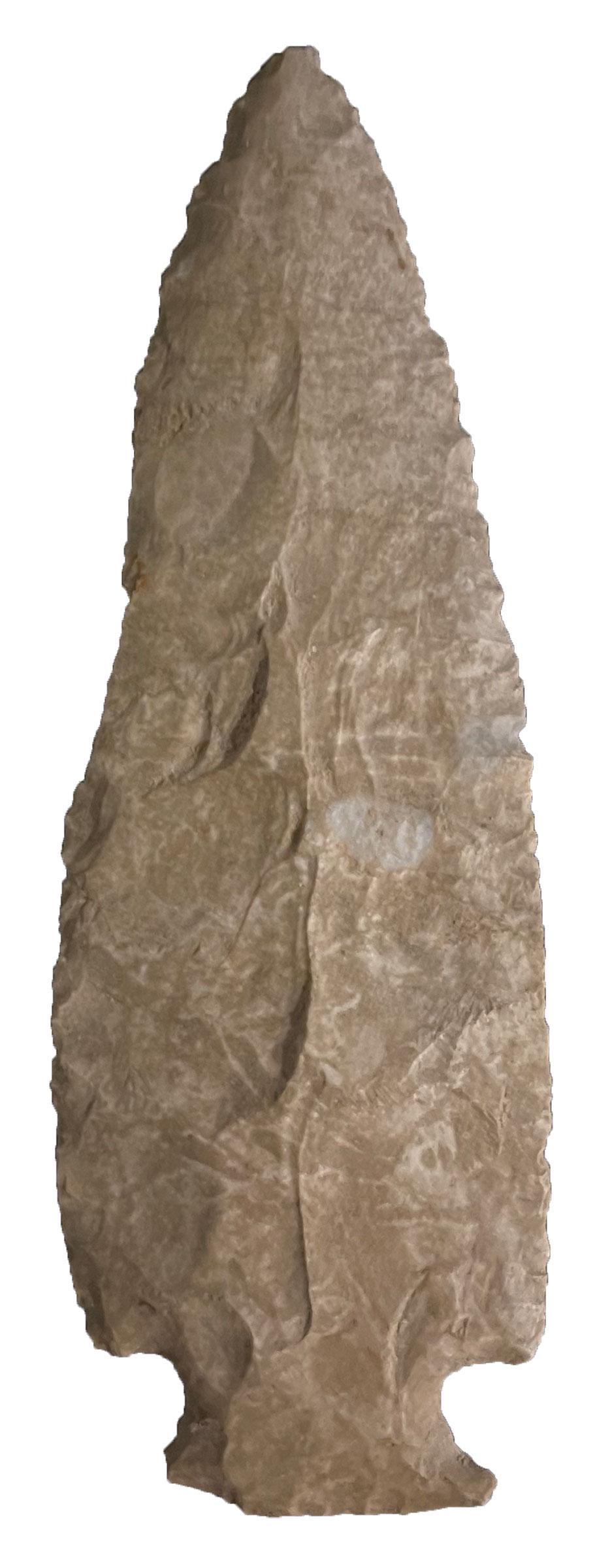 4 5/8" Eared Benton.  KY.  Pretty tan and white Ft. Payne. Flared (eared) base.  Ex-Glenn McQuaide (1 of 2)