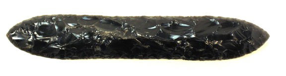 9 3/8" Wealth Blade made by Ted Orcutt 1900-1940: 9 3/8" Wealth Blade made by Master Yoruk Flintnapper, Ted Orcutt, for a California Museum between 1900-1940. Includes article on C.L Pugh Museum dated 1944 that mentions his contact with Orcutt. Ted O