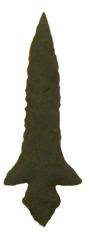 2 1/16" Hayes. Green Kiamichi. Partain Paper: 2 1/16" Hayes. Green Kiamichi Chert. Riley Site. Pike Co, AR. Very fine. Partain Paper