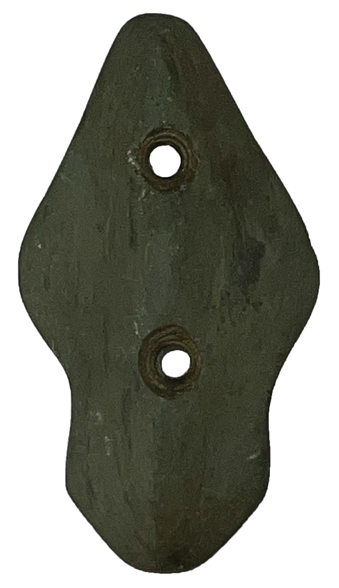 2 3/16" Effigy Gorget.  OH.  Slate.  Charlie (Modoc) Smith (has his old tag).  COA (1 of 5)