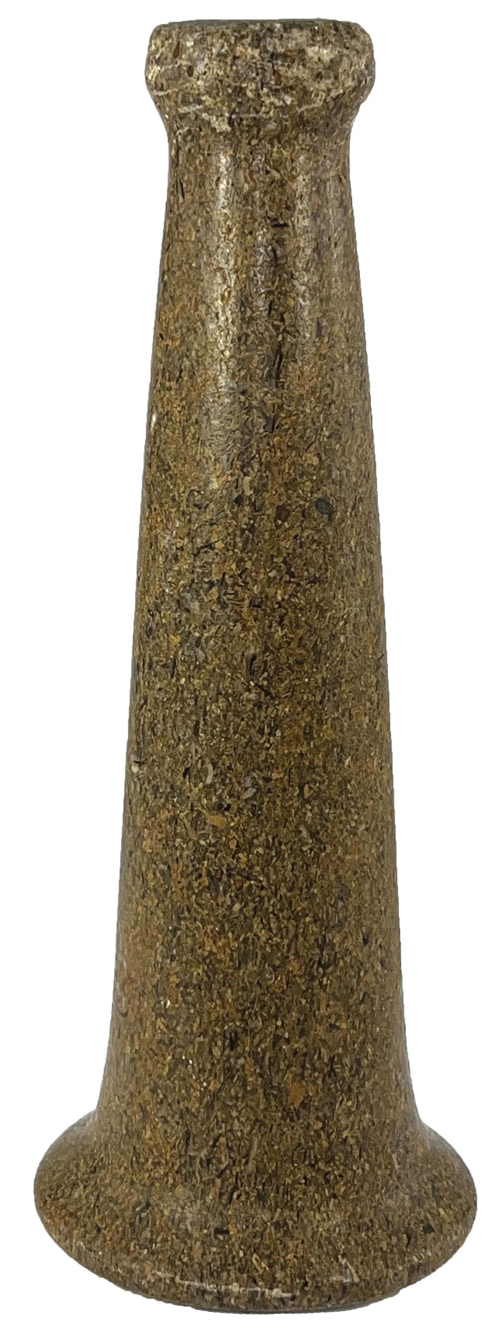 7 7/16" Pestle. South Pacific (New Guinea styling). Excellent symmetry. COA: 7 7/16" Pestle. South Pacific (New Guinea styling). High polished fossiliferous hardstone. Excellent symmetry. Use wear on knob. Ex-Lyle Guckert. Jackson COA