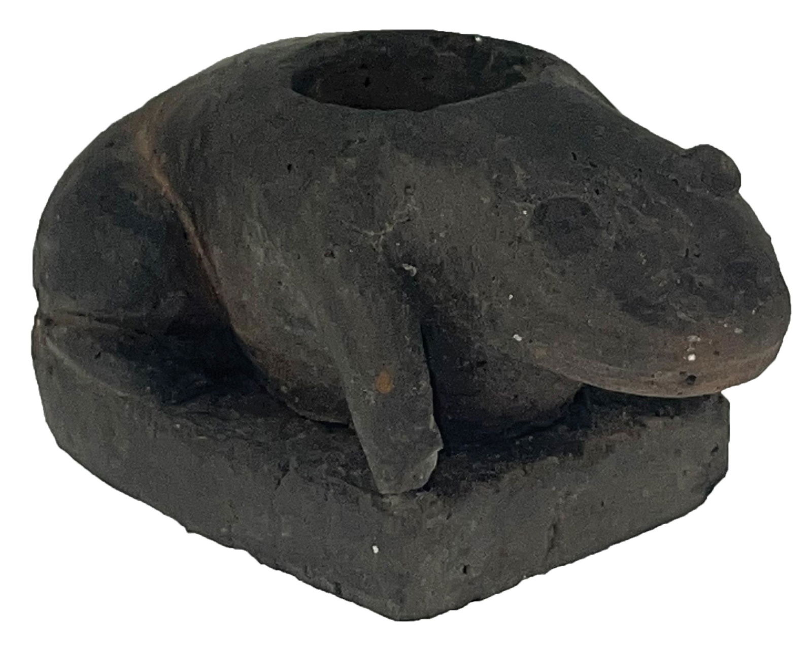 3 1/2" Frog Effigy Pipe.  IN.  Wonderful full body frog effigy.  Neat little pipe. (1 of 7)