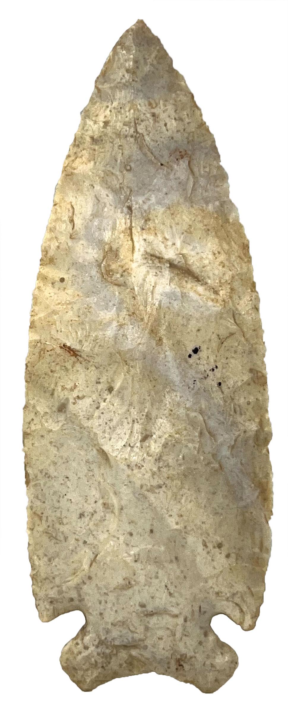 4 5/8" Howard County Point.  Green Co, IL (near Macoupin Creek).  Bennett COA (1 of 3)