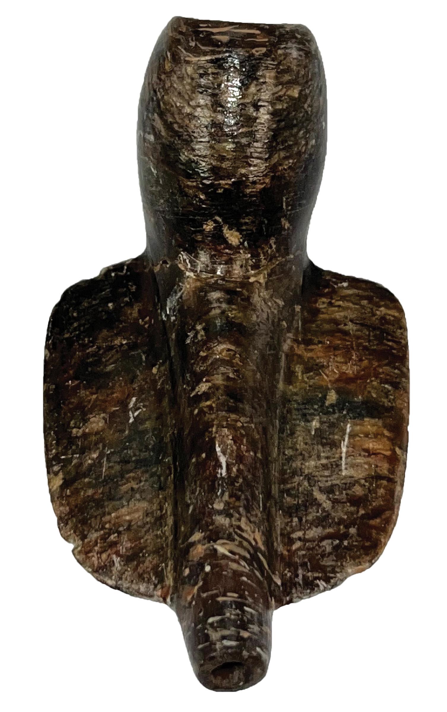 3 7/16" Obtuse Angle Platform Pipe. Davis COA.  Pictured in Birth of a Culture. Chlorite (1 of 10)