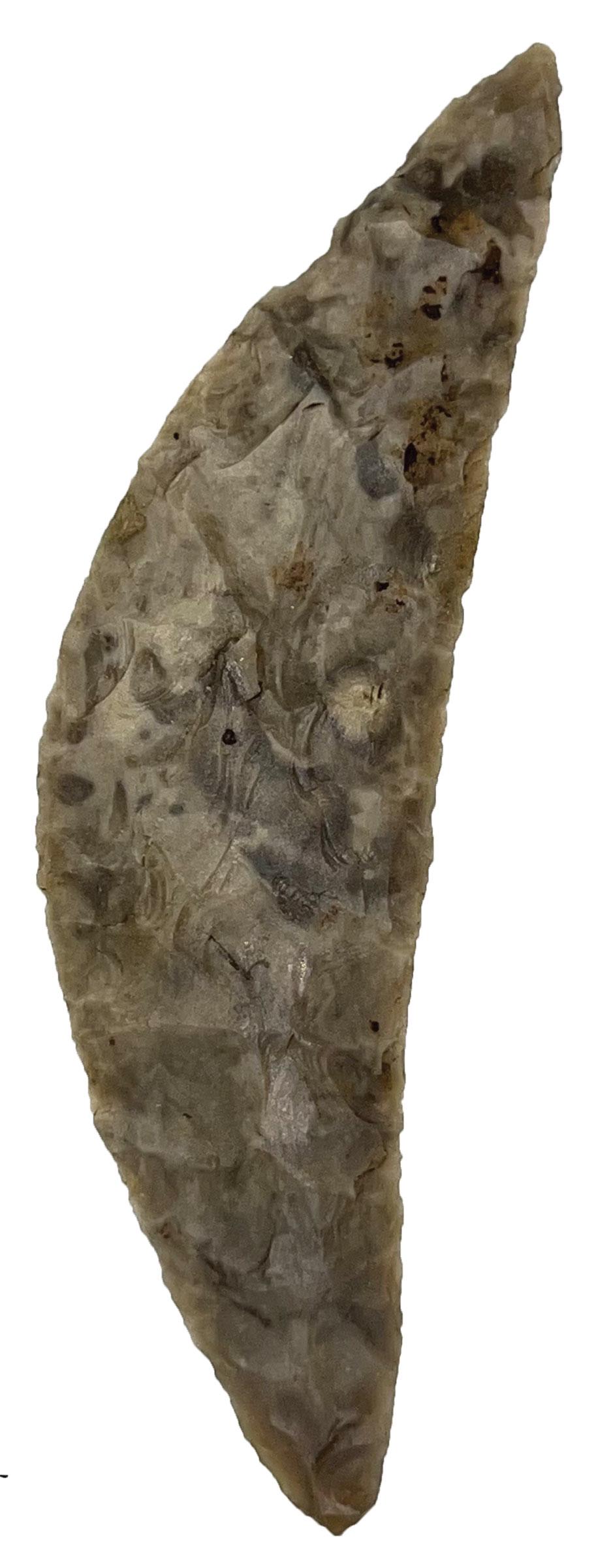 Two Danish Artifacts:  4 3/8" Flint Crescent.  Denmark.  Very thin.  Well made. (1 of 4)