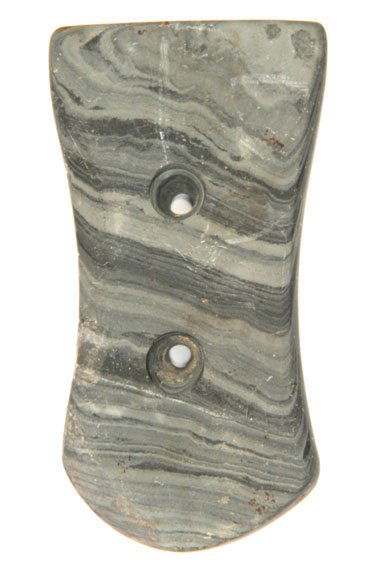 3 1/2” Biconcave Gorget. Salvaged. Ohio. Davis: 3 1/2” Biconcave Gorget. Salvaged. Ohio. Davis COA