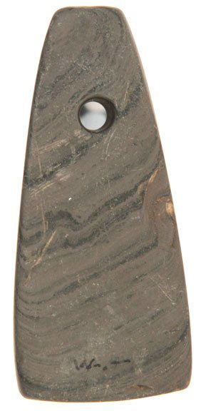 4” Slate Trapezoidal Pendant. WI. Davis G8 COA: 4” Banded Slate Trapezoidal Pendant. WI. Davis G8 COA