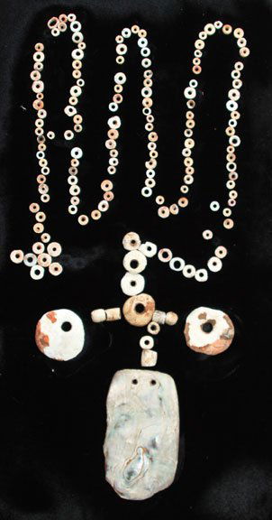 Shell Bead Necklace with 2 3/4” Gorget. Fox Field: Shell Bead Necklace with 2 3/4” Gorget. Fox Field Site