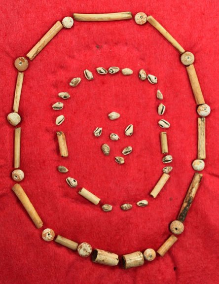 Bone and Bead Necklace. ~20”. Indian Knoll, KY: Bone and Bead Necklace. ~20”. Indian Knoll, KY