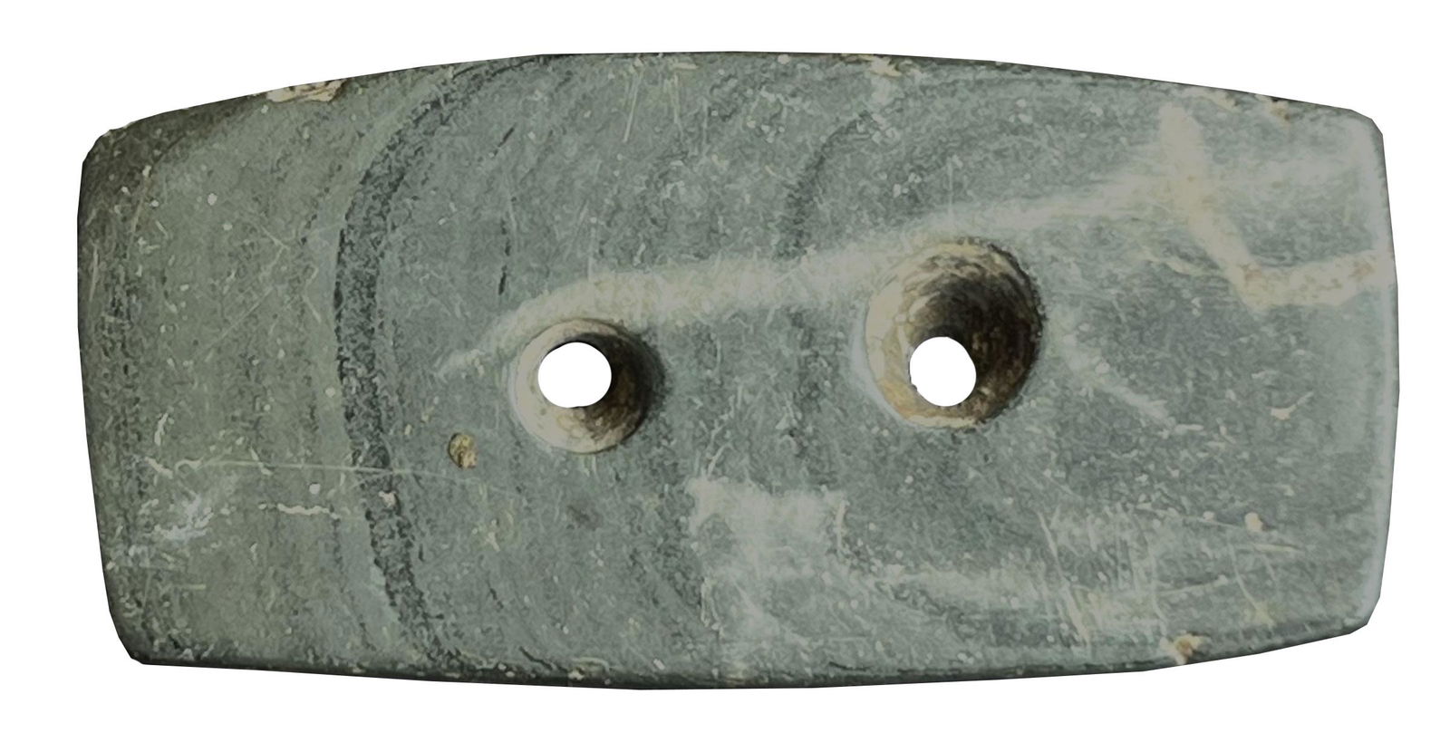 3 3/16” Gorget. OH. Banded Slate. Very good condition. Ex-Bruce: 3 3/16” Gorget. OH. Banded Slate. Very good condition. Ex-Bruce Gandee. 