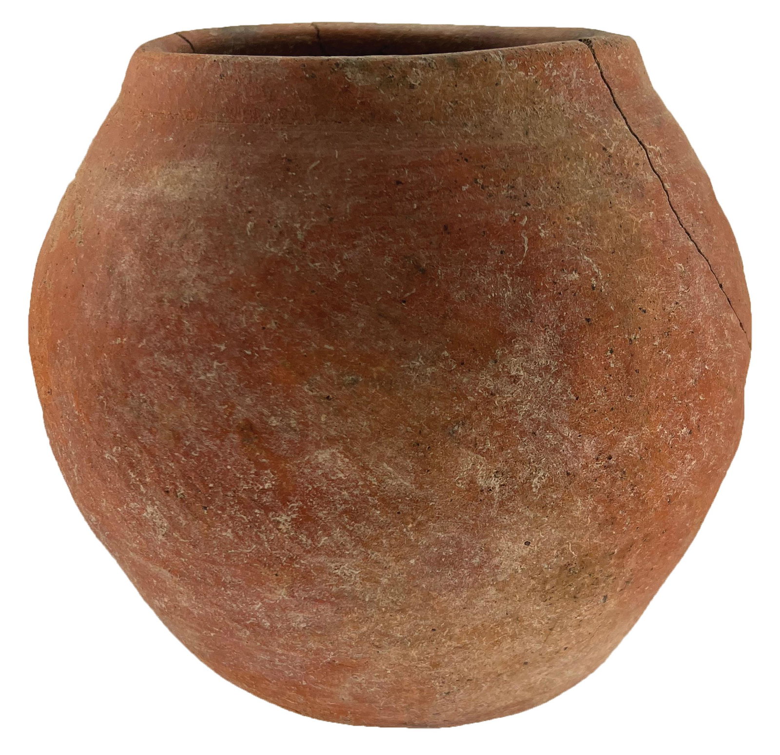 6 3/4" H. Mississippian Jar. Oklahoma. Some gluing and repair. Nice red slip. Jackson COA: 6 3/4" H. Mississippian Jar. Oklahoma. Some gluing and repair. Nice red slip. Jackson COA