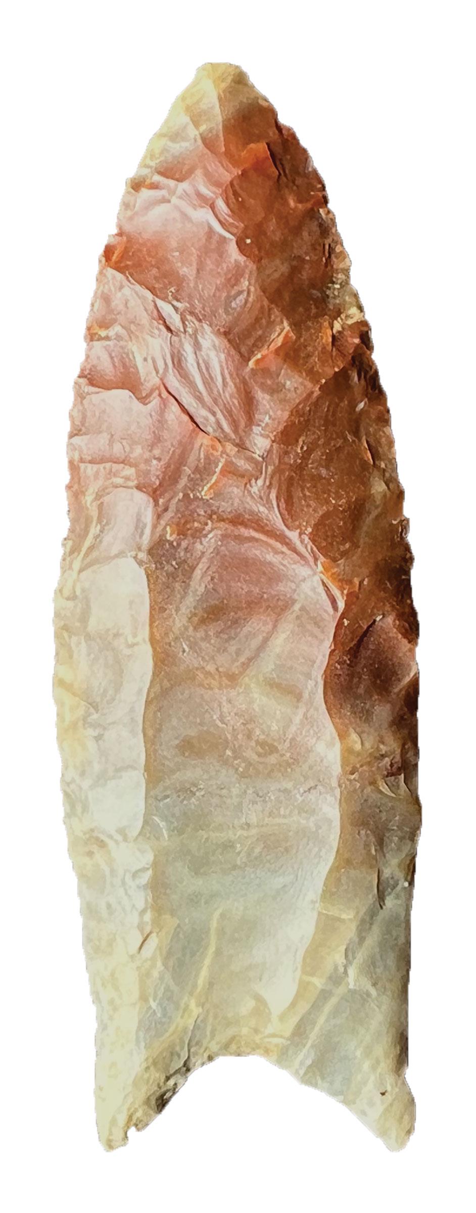 2 7/8" Clovis. Henry Co, KY. Ex-Fred Maesh. Perino COA. Vivid coloring. Carter Cave.: 2 7/8" Clovis. Henry Co, KY. Vivid coloring. High grade Carter Cave. Strong fluting. Thin profile. Ex-Dean Mesnard, Lonnie Hartline, Fred Marsh. Partain and Perno COAs. Featured on front cover of this