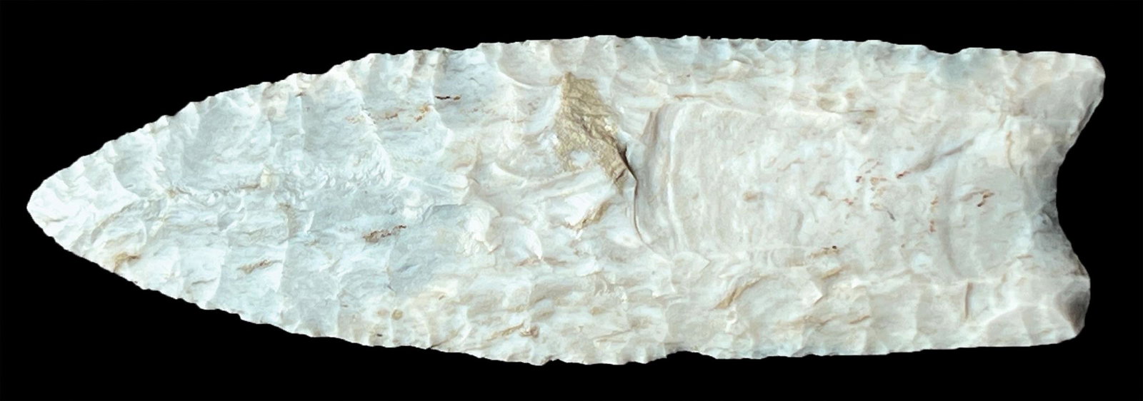 4 5/16" Clovis. Ohio. Rogers COA. Very well made with impressive broad flutes. Ex-Beutell.: 4 5/16" Clovis. Ohio. Very well made with impressive broad flutes. Pretty light blue Coshocton with darker undertones. Very fine condition. Ex-Sam Johnson, Tom Davis, Tommy Beutell. Rogers COA. Featur