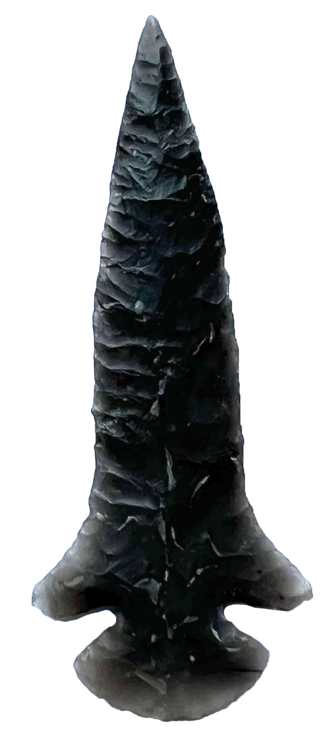 2"Agee. Pike Co, AR. Translucent black Novaculite. G10. Ex-Tommy Goff: 2"Agee. Pike Co, AR. Translucent black Novaculite. G10. Ex-Tommy Goff. Featured on back cover of this auction's catalog