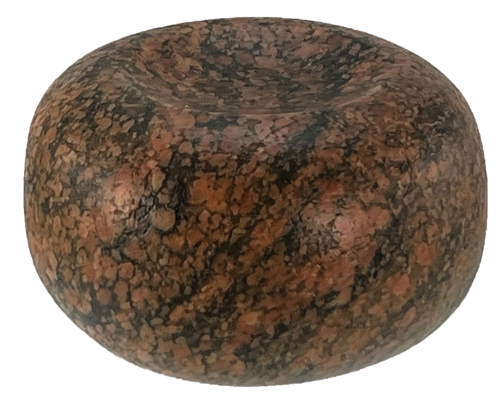 3 1/4" Pink Granite Discoidal. Ex Roland Bunch.  Jackson and Putty COA's. (1 of 6)