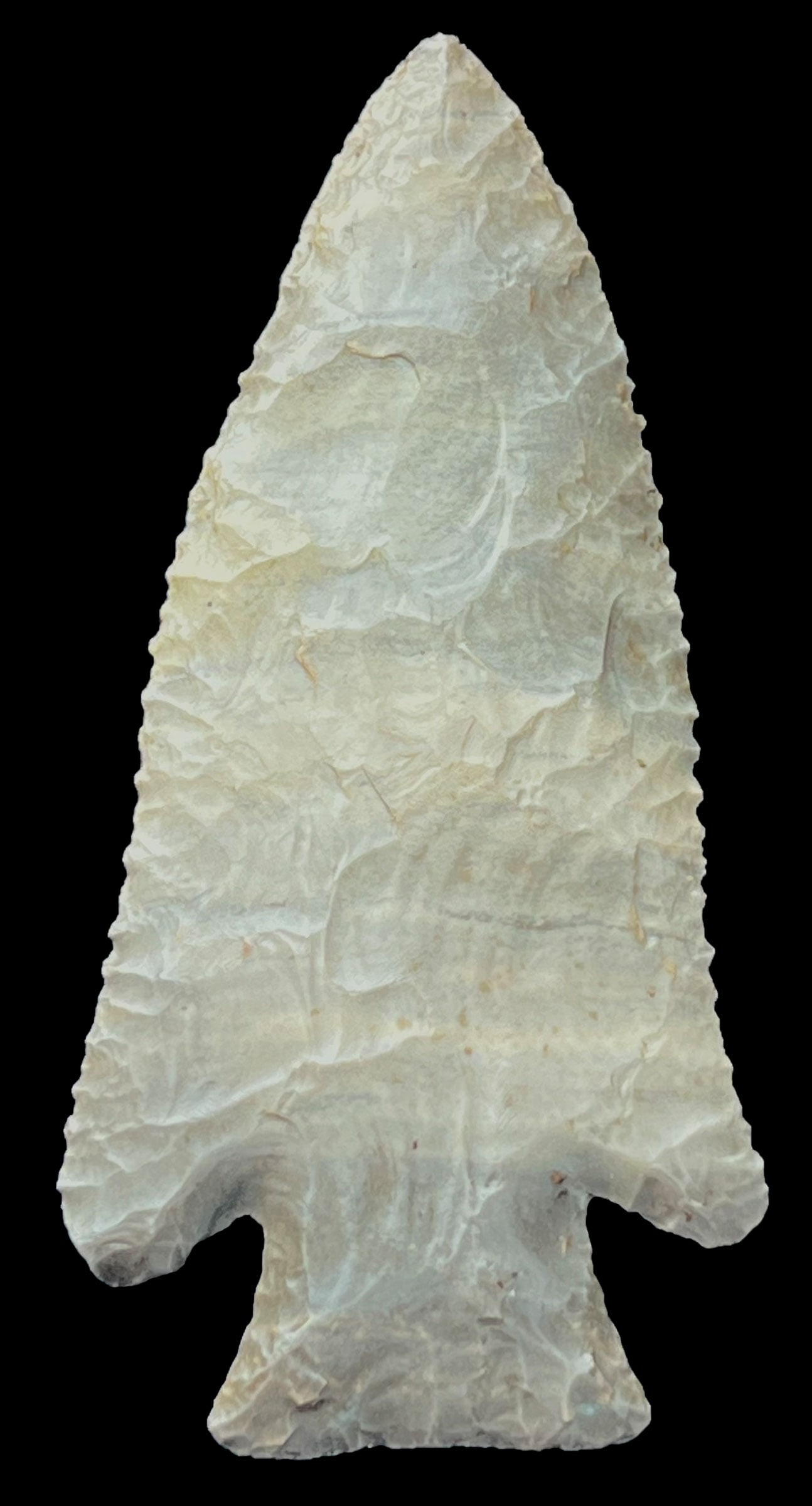 3 3/4" Hardin.  Harrison Co, IN.  Attractive tan and gray Hornstone.  Pictured.  Ex-Dale Rector (1 of 2)