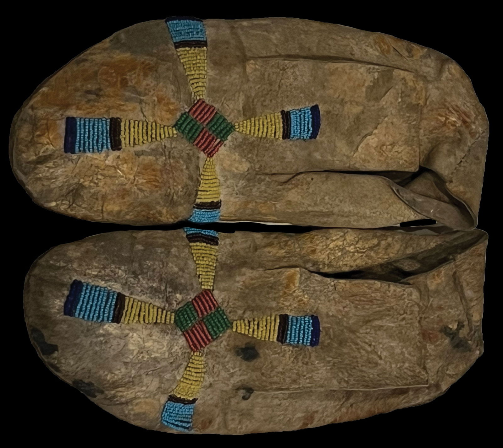 9" Women's Apache Mocassins.  Rawhide.  Good condition. Circa 1880.   Ex-Dale Rector (1 of 3)