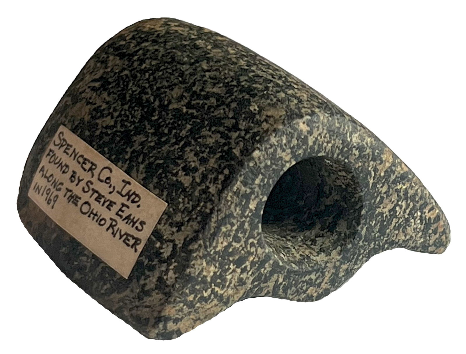 2" Concave Humped Bannerstone. Spencer Co, Il. Exrevis Campbell, Steve