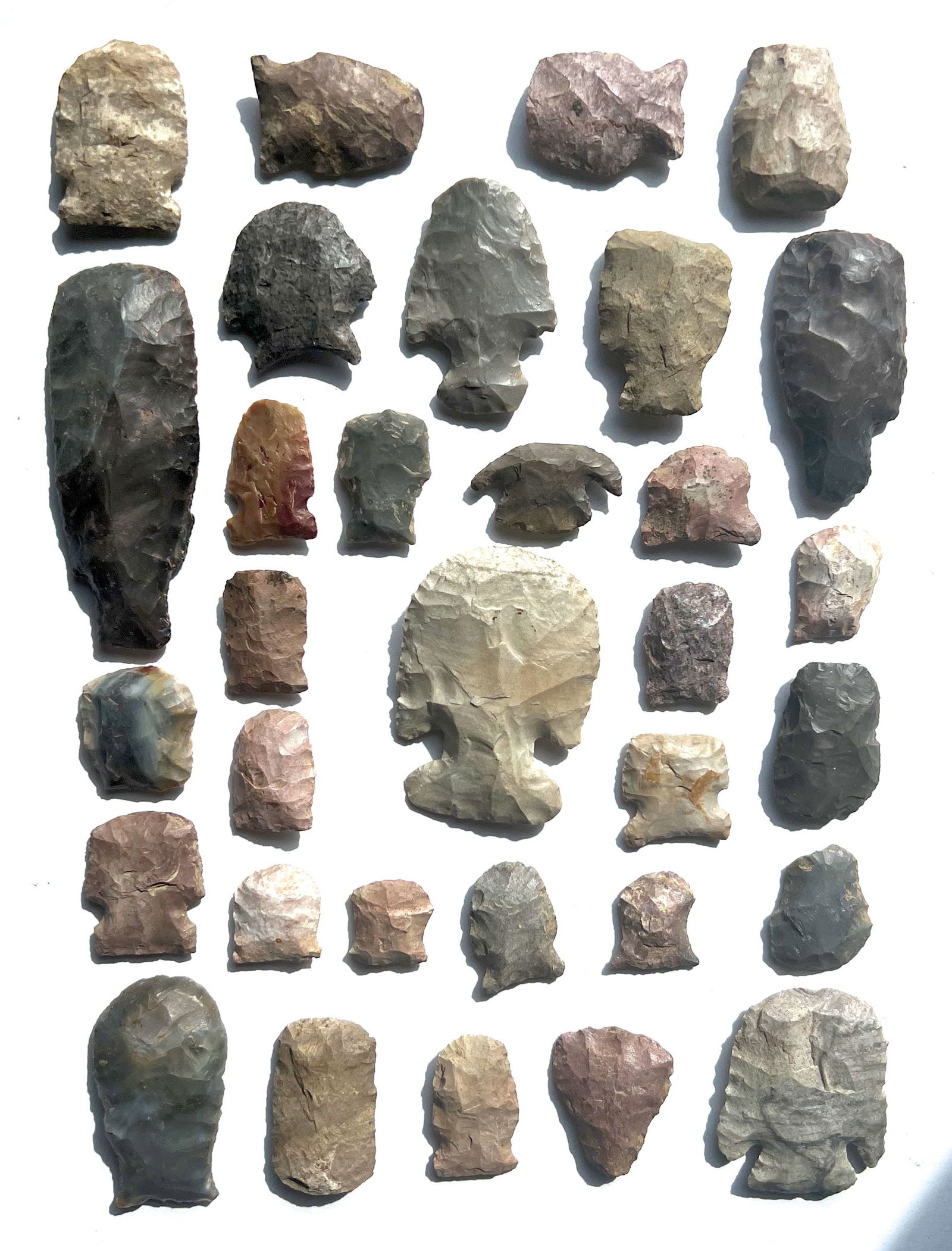 Group of 32 Hafted Scrapers.  1"-3 1/4".  Hardin Co, KY.  Found by Tim Deckard, spring 2003. (1 of 1)