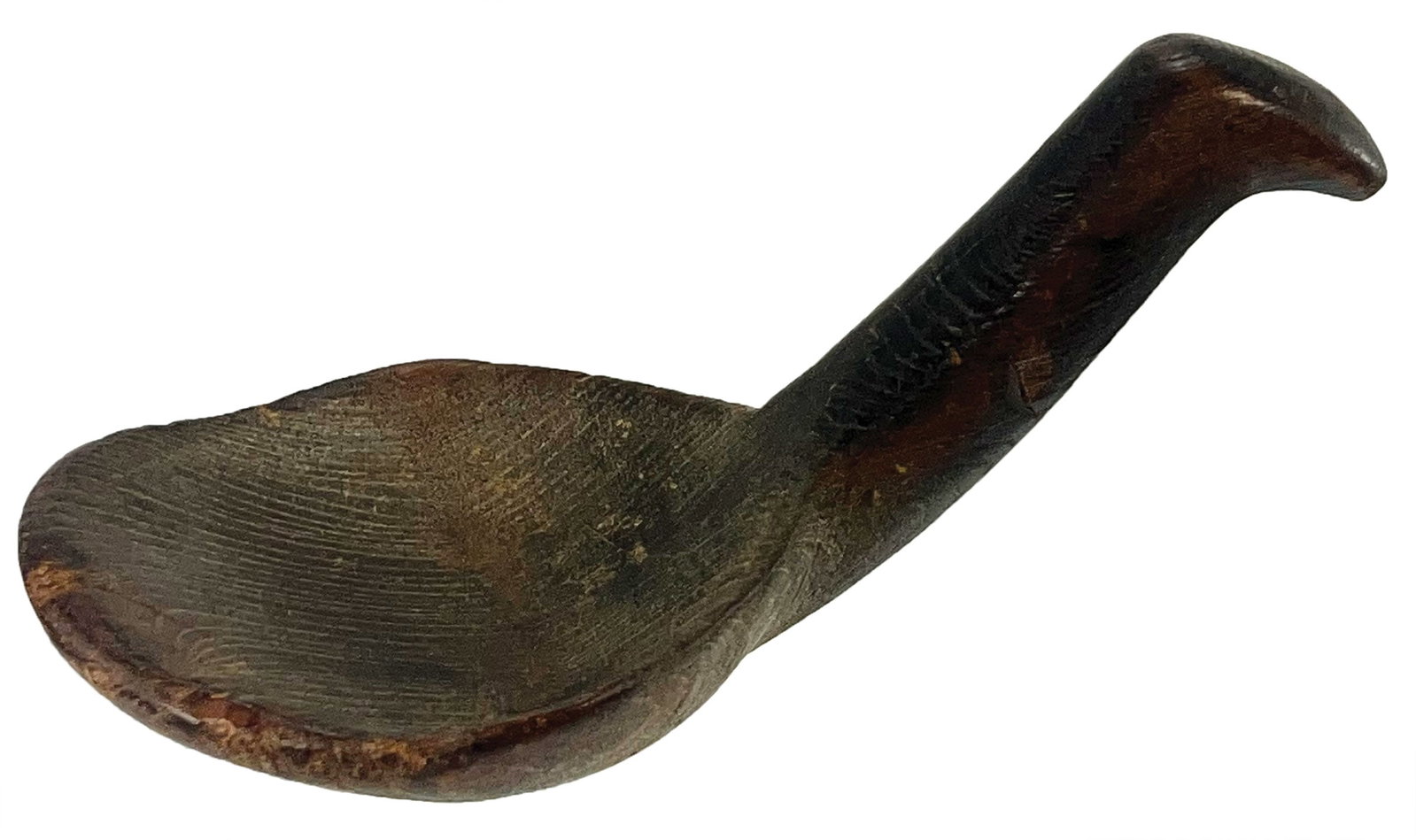 8" Wooden Spoon. Hand carved with patinaed surface. Heavily engraved. Nice. Ex-Nick Gatses: 8" Wooden Spoon. Hand carved with patinaed surface. Heavily engraved. Nice. Ex-Nick Gatses